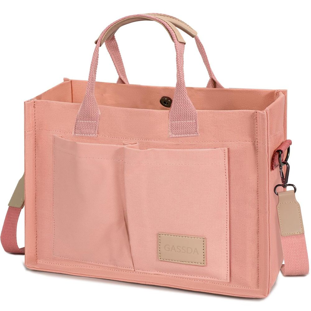 Stylish Multi-Pocket Tote with Satchel and Shoulder Straps